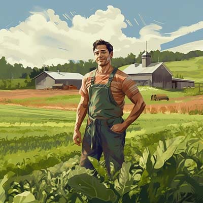 Keyword research offers many advantages to small businesses. Organic farmer standing in his field.