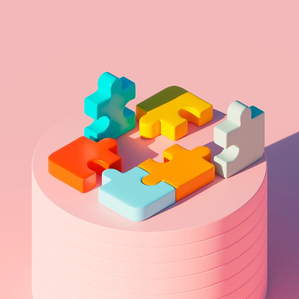 Piecing Together the Local SEO Puzzle: A Unique Approach to Visibility. A cake with colorful puzzle pieces for a playful touch, perfect for local search engine optimization businesses.