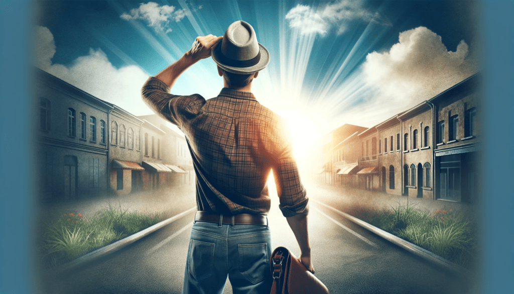 The journey of small business owners as they navigate their path with optimism and determination in 2024. In the year 2024, a man in a hat is walking down a street.